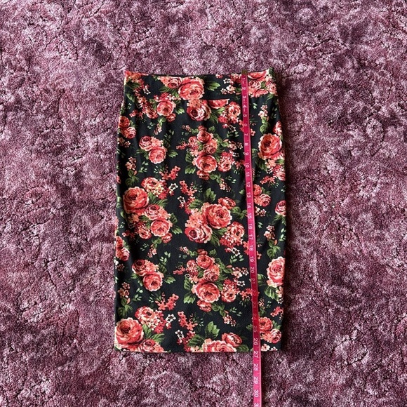 Scobe Floral Black Pencil Skirt size L - Picture 5 of 6